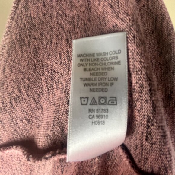 Maurices Long Sleeve Fine Knit Top Size L Pink Black Heathered Print Floral Lace - Picture 9 of 9